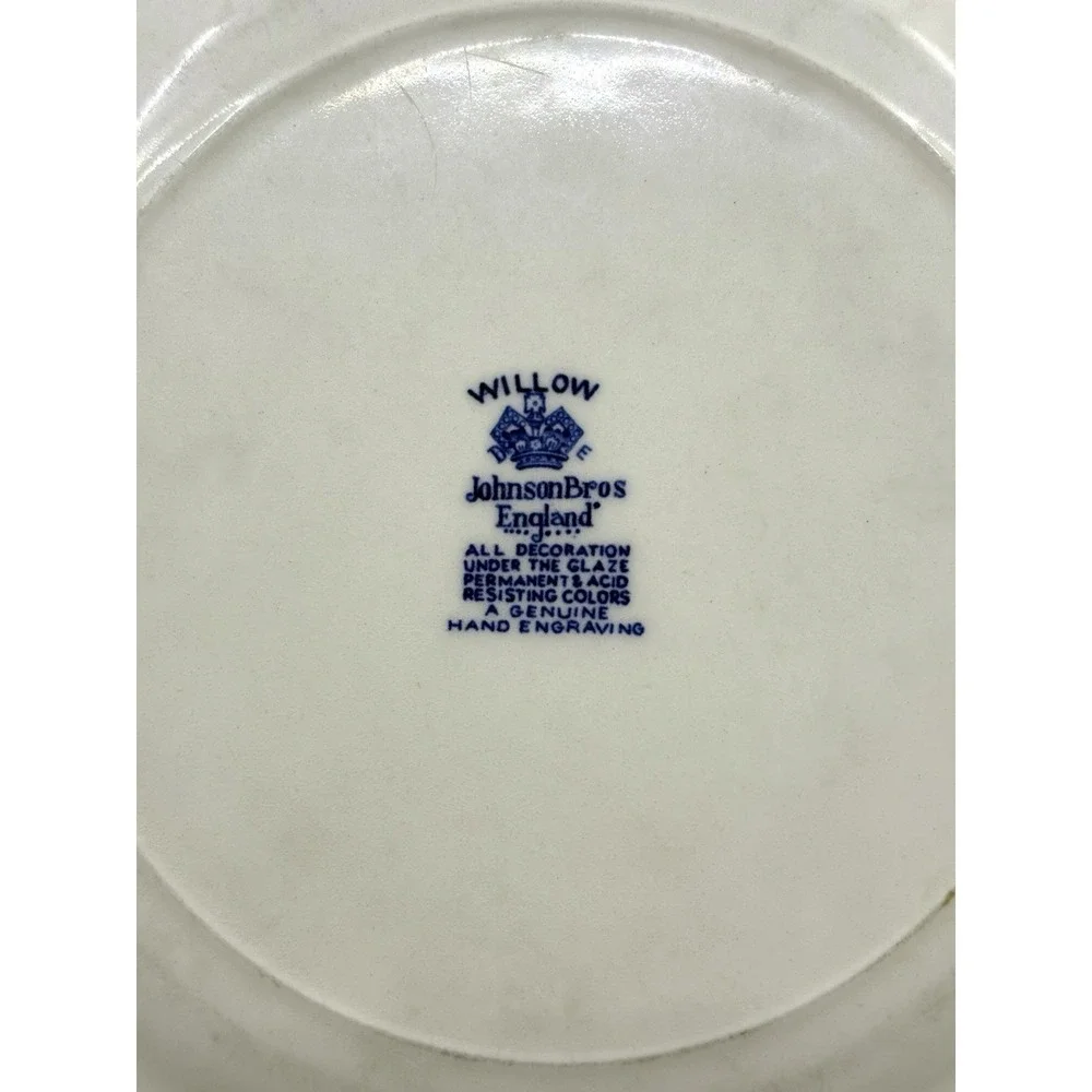 Johnson Brothers England Very Old Blue Willow Plate Read*